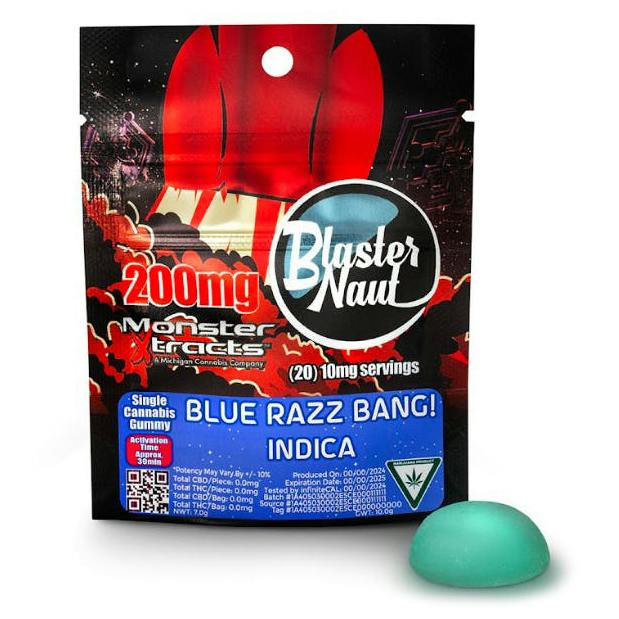 Monster Xtracts - 200mg Blasternaut Single Gummy - Blue Razz Bang!