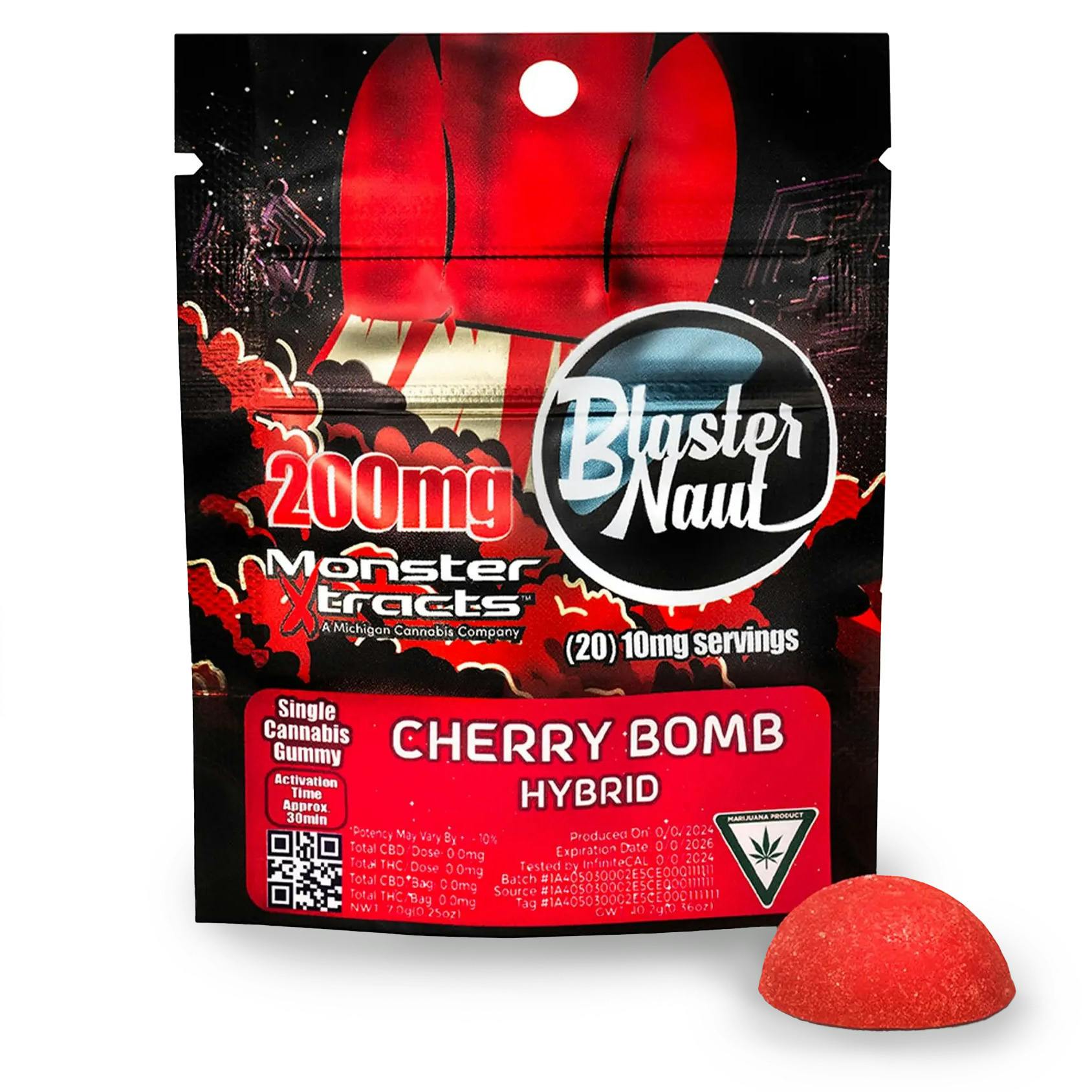 Monster Xtracts - 200mg Blasternaut Single Gummy - Cherry Bomb