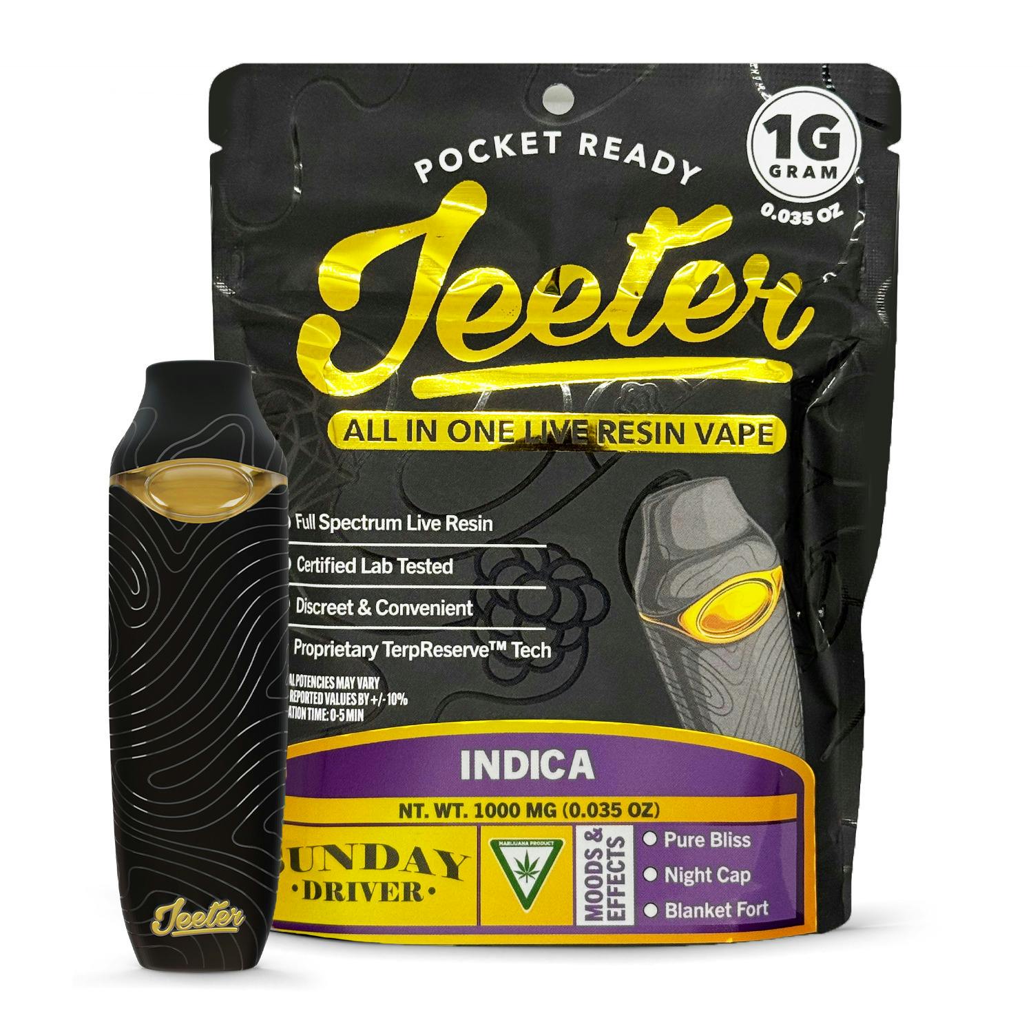 Jeeter | 1g Live Resin Disposable | Sunday Driver