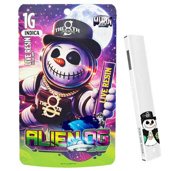 8th By White Boy Rick - 1g Live Resin Disposable Vape - Alien OG cannabis product