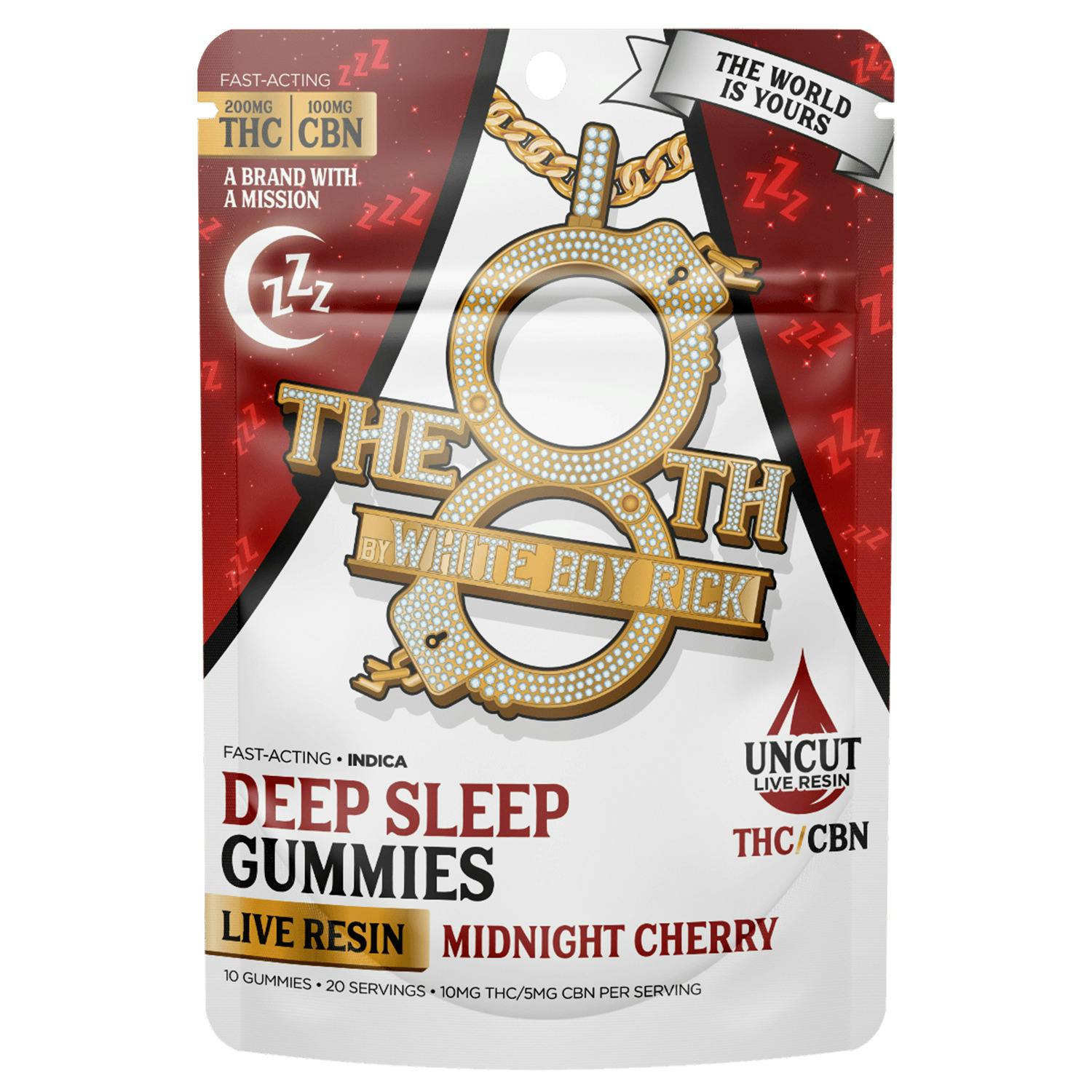 8th By White Boy Rick - 200mg Fast-Acting Live Resin Deep Sleep Gummies - Midnight Cherry