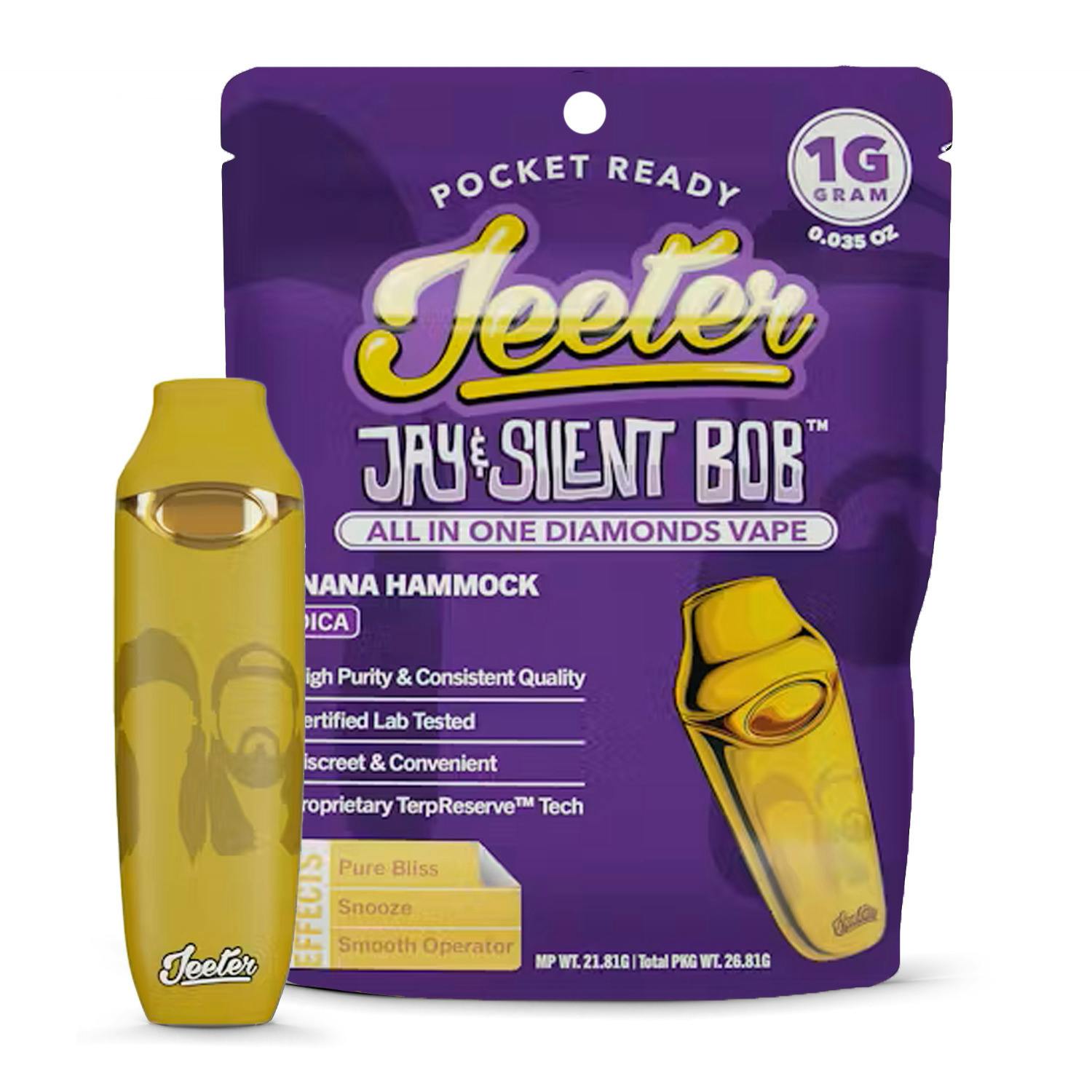 Jeeter x Jay & Silent Bob - 1g Limited Edition Liquid Diamond Disposable Vape - Banana Hammock cannabis product