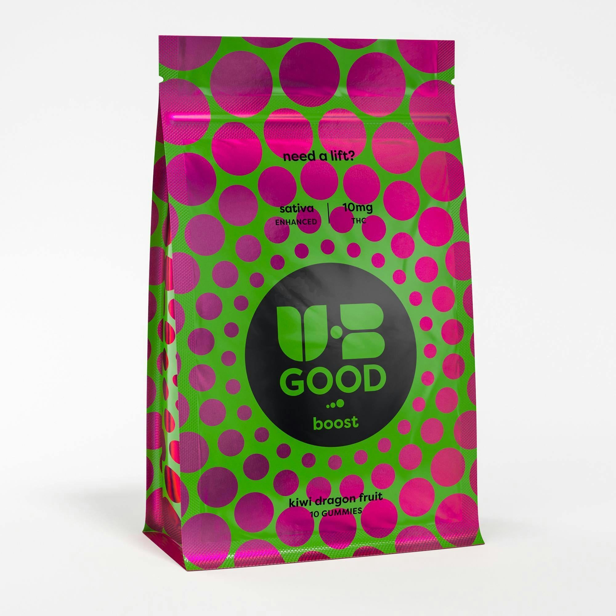 Kiwi Dragonfruit Boost Gummies 110mg (Sativa) | UB GOOD