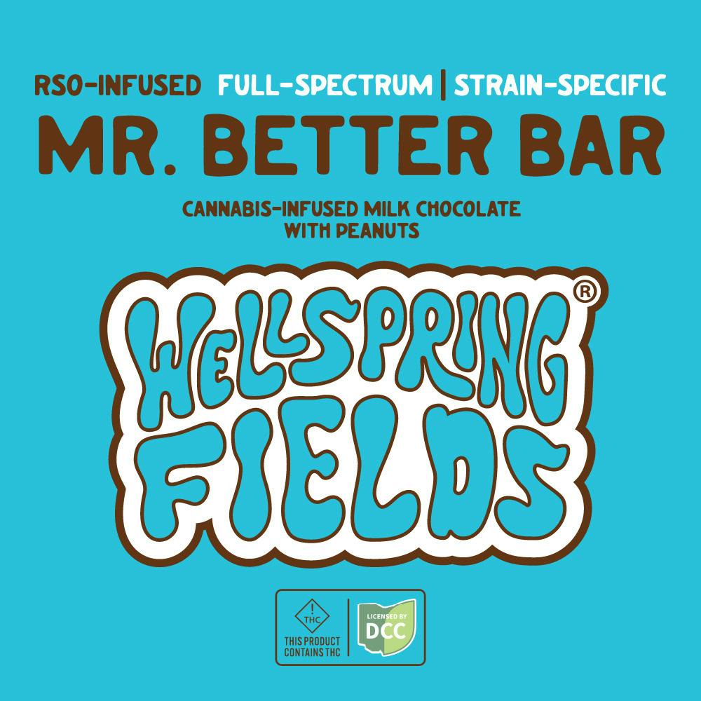 Mr. Better Chocolate Bar With Peanuts - RSO Infused - 110mg (Hybrid) | Wellspring Fields