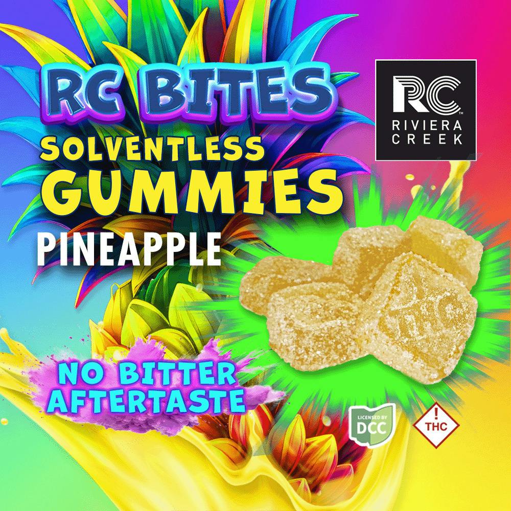 RC Bites Pineapple Solventless Gummies 30mg 3-Pack | Riviera Creek