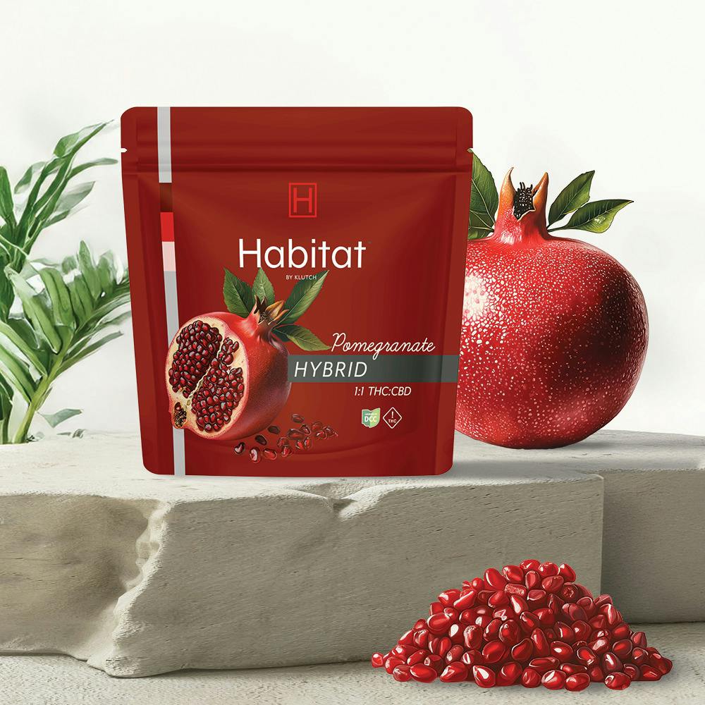 Pomegranate 1:1 Hybrid Gummies at Klutch Cannabis Dispensary Lorain