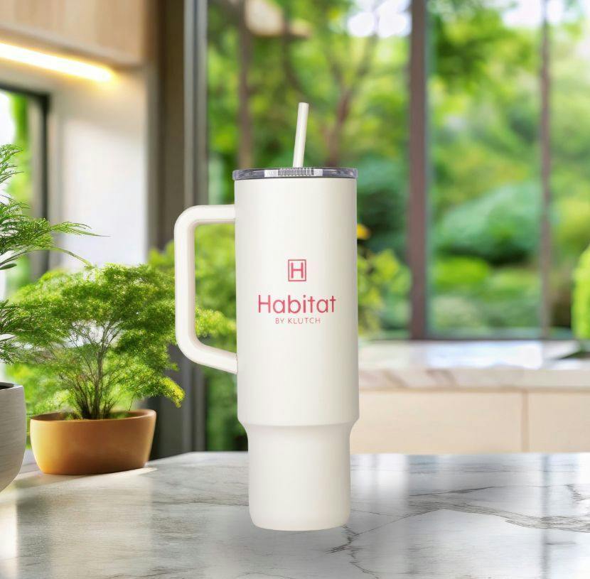 Habitat White Onyx 40oz Tumbler - Pink at Klutch Cannabis Dispensary Northfield