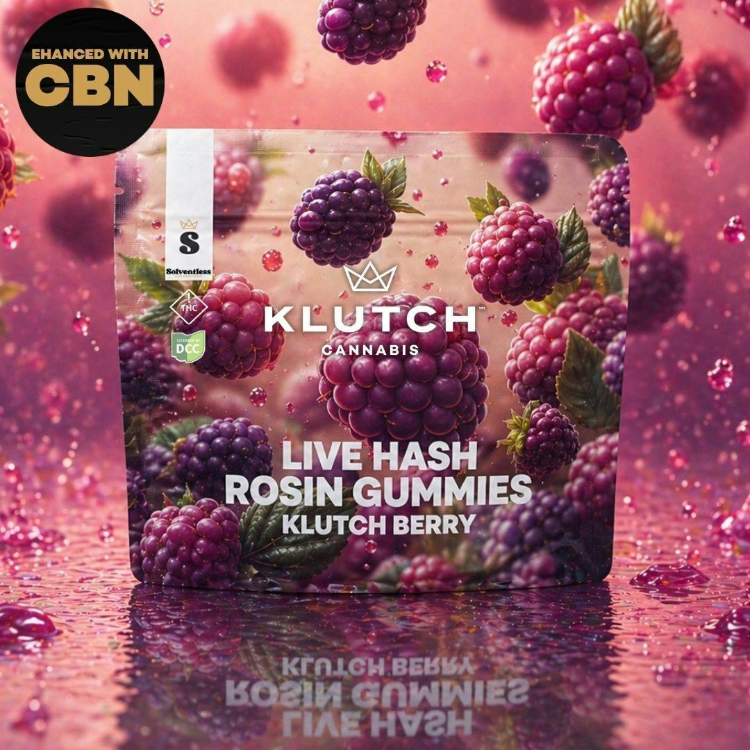| Klutchberry 2:1 (THC:CBN) Live Hash Rosin Gummies | at Klutch Cannabis Dispensary Lorain