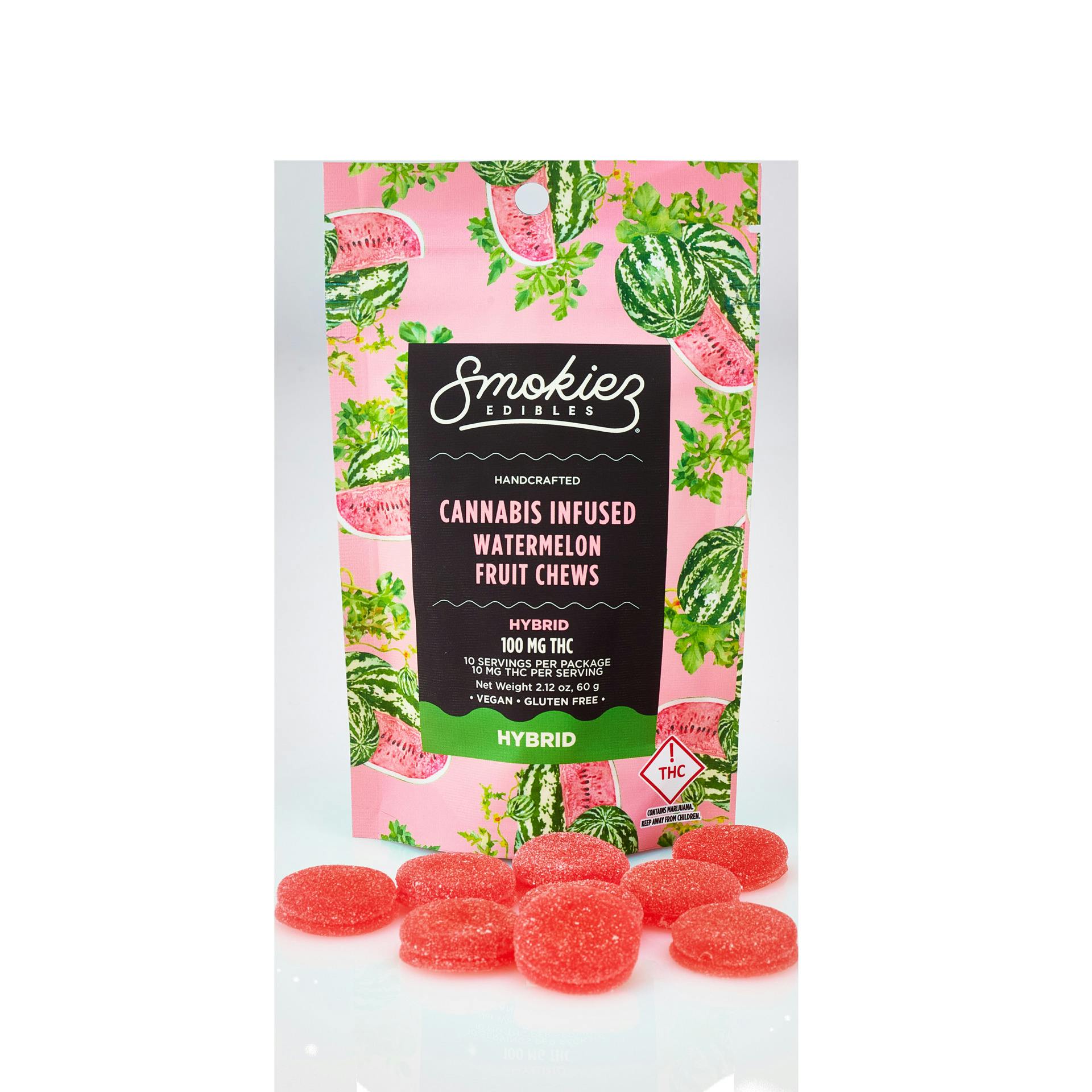 Sweet Watermelon Gummies 500mg (Hybrid) l Smokiez