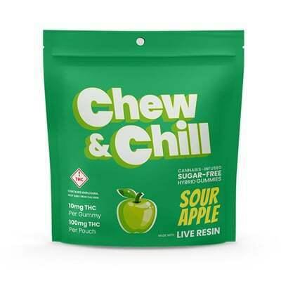 Chew & Chill | Sugar Free Sour Green Apple 10pc | 500mg Gummies