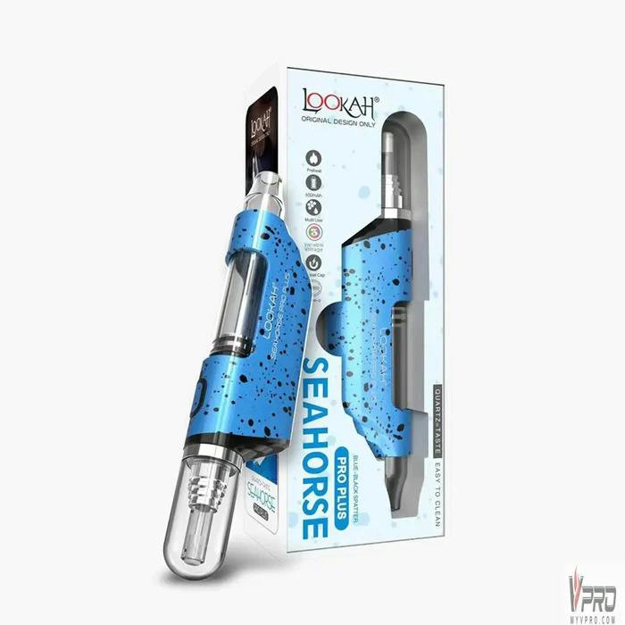 Lookah | Seahorse Pro Plus | Concentrate Vaporizer | .510 Thread | Blue w/Black Splatter