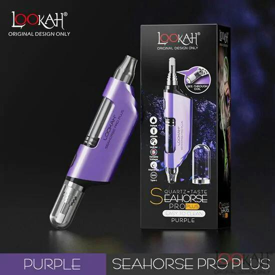 Lookah | Seahorse Pro Plus | Concentrate Vaporizer | .510 Thread | Purple w/Black Splatter