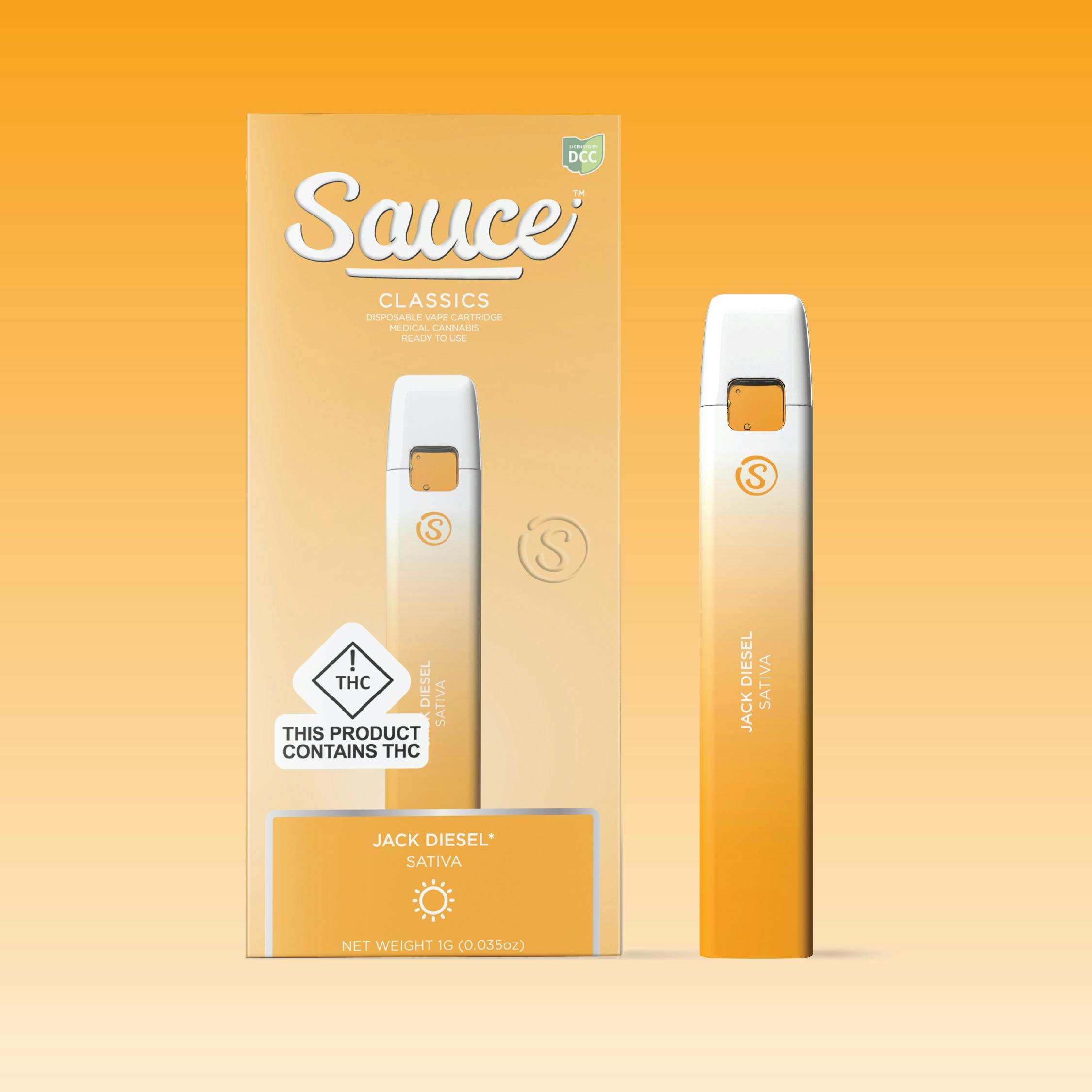 Sauce | Jack Diesel | 1g Distillate + Botanical Terpenes Disposable Vape