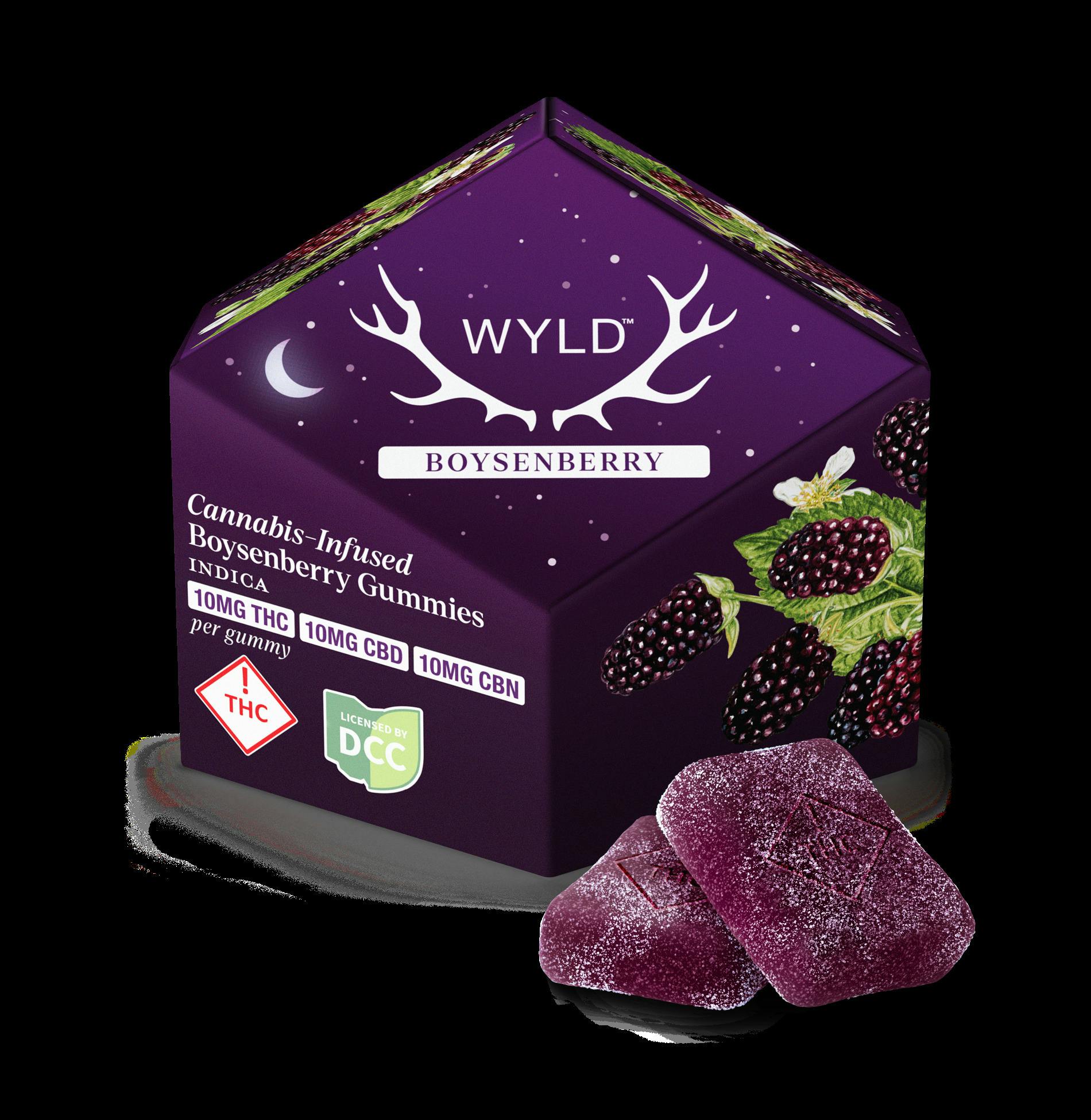 Wyld | Boysenberry 1:1:1 CBN:CBD 10pc | 110mg Gummies