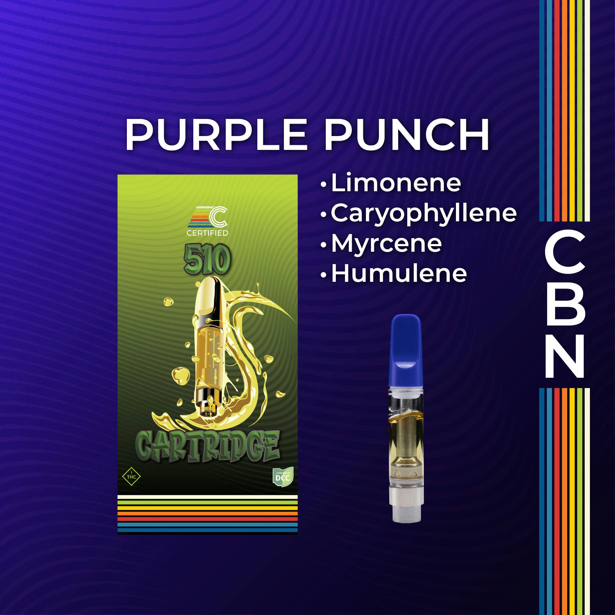 Certified | Purple Punch 2:1 CBN | 1g Distillate Cart