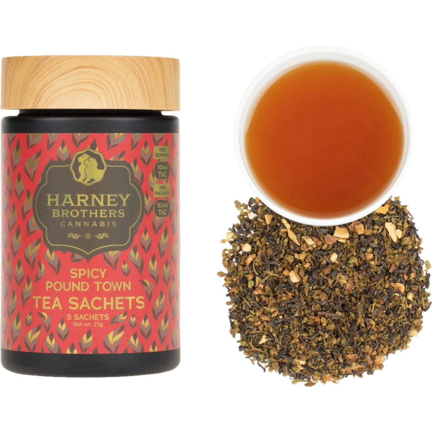 Harney Brothers | "Spicy Pound Town" Hot Cinnamon Spice Tea Sachets | 5 Pack