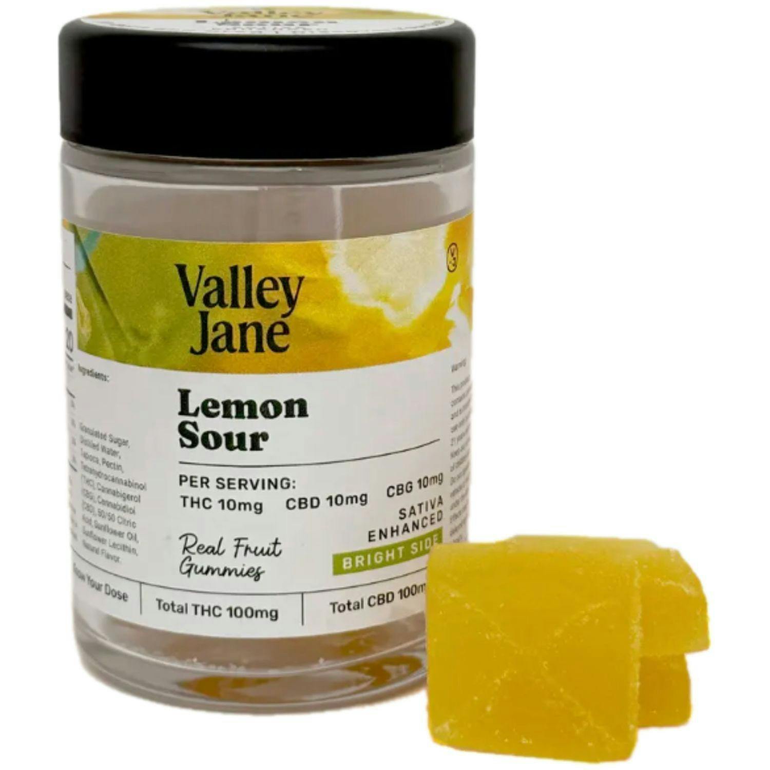 Sour Lemon "Bright Side" Gummies | 1:1:1 THC:CBD:CBG | 10 Pack