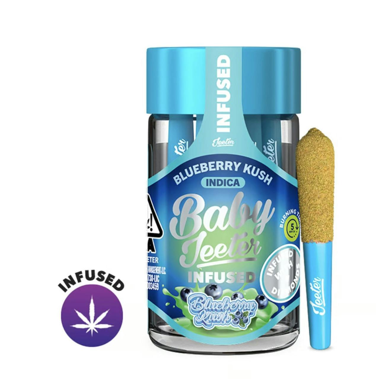 JEETER - Blueberry Kush Baby Quad Infused Rosin Indica 5 Pack Pre Rolls