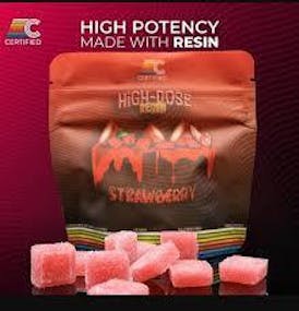 Certified 50-10 Strawberry High Potency Resin Gummies 500 MG