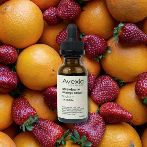 110mg Strawberry Orange Cream 1:1 CBD:THC Tincture | 30mL