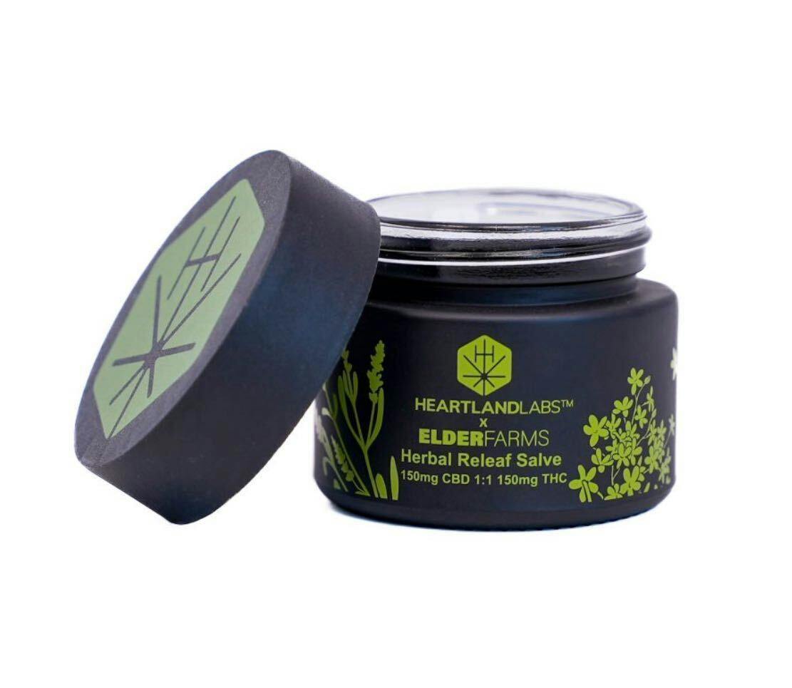Heartland Labs: Topicals | 1:1 Herbal Releaf Salve | 150mg THC : 150mg CBD