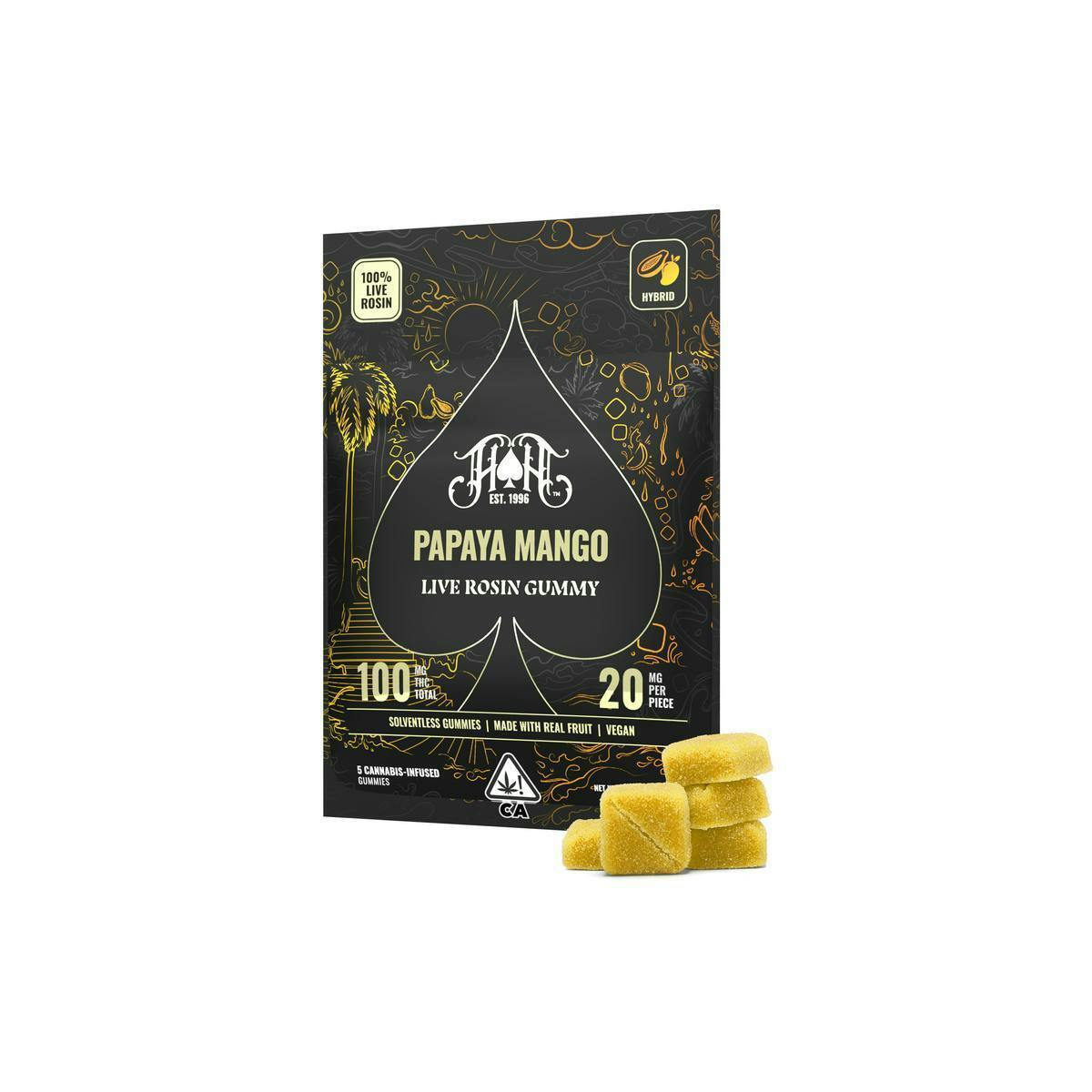 Heavy Hitters - Papaya Mango - Live Rosin Gummies - 5pk
