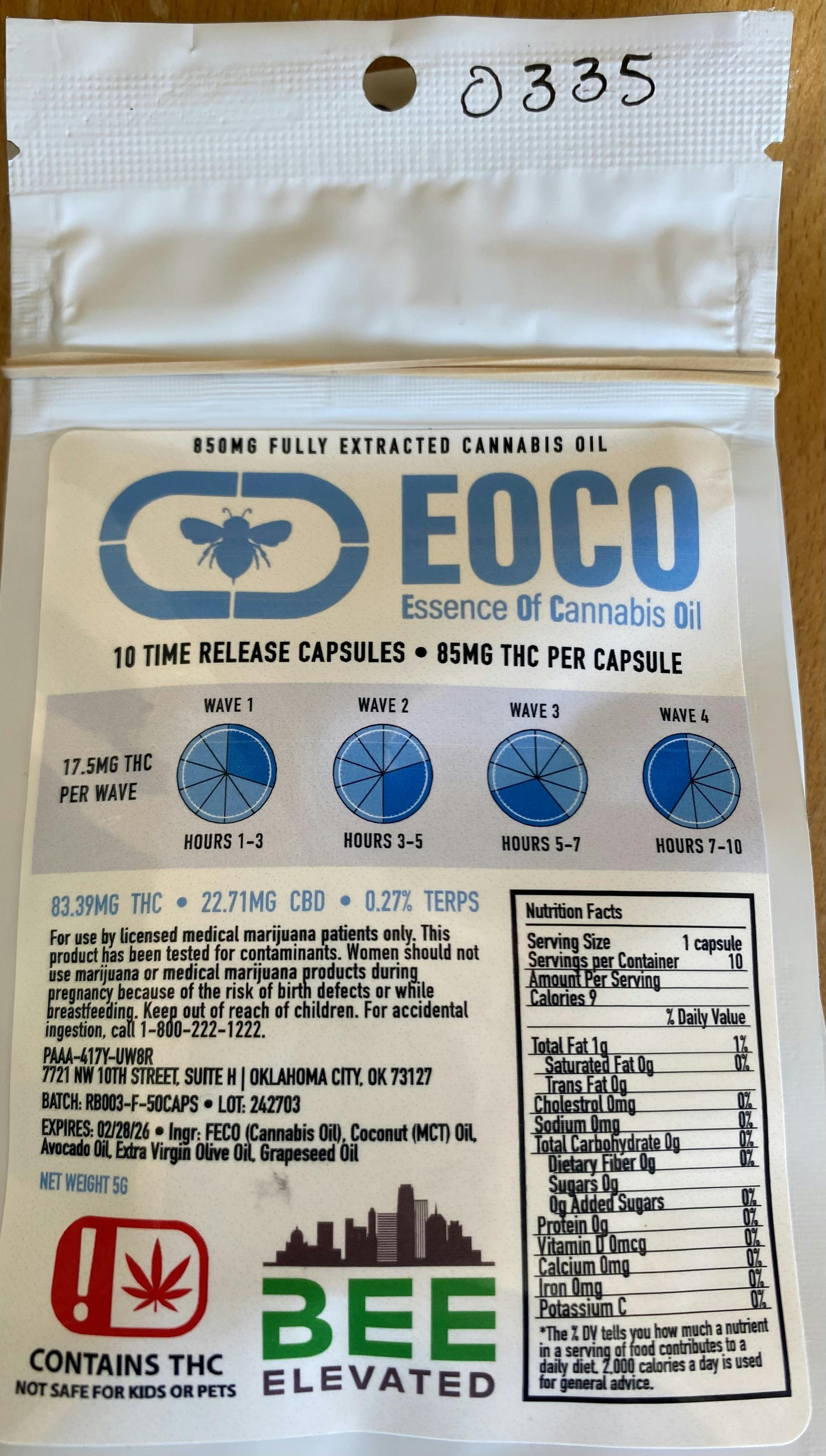 85mg Time Release Capsule 10 packs by Bee Elevated