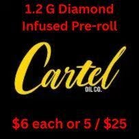 Diamond OG | 1.2g Cartel Oil Co | Diamond Infused Pre-Roll | Sativa |