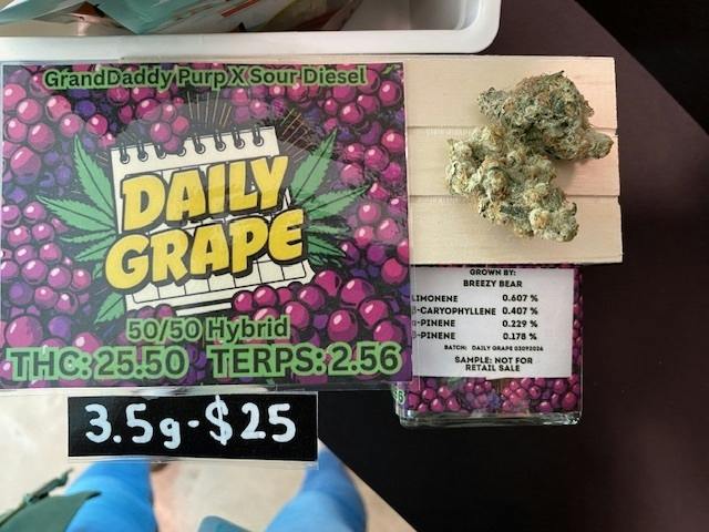 Daily Grape 3.5g Flower by Breezy Bear