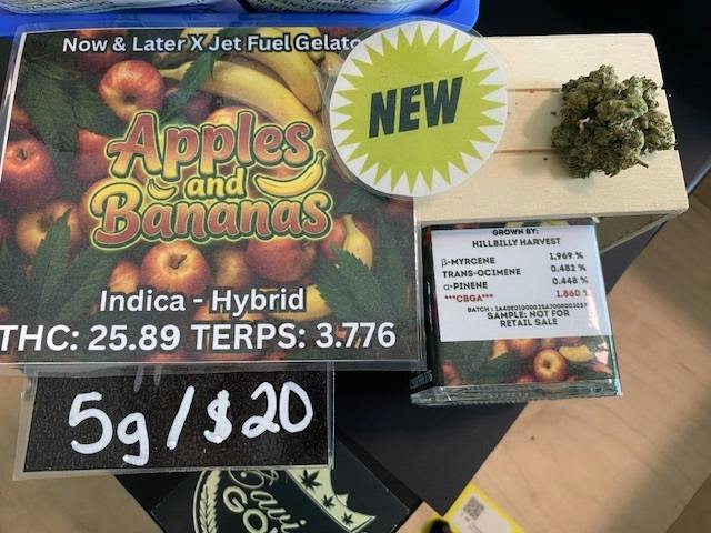 Apples & banana 5 Grams $20- 30 Grams $70