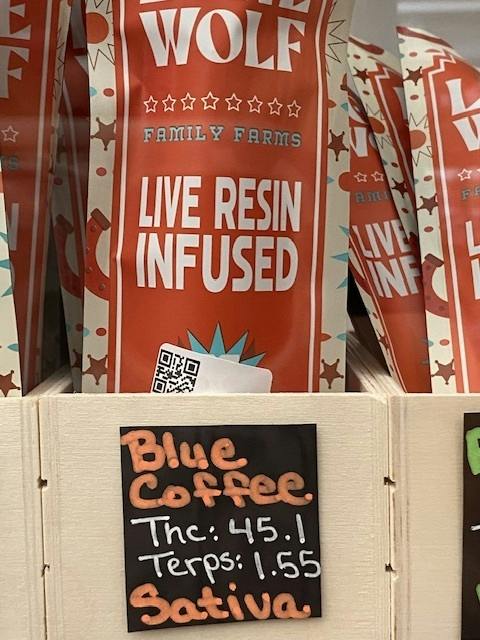 Blue Coffee - Sativa Lone Wolf Live Resin Infused PR 1.5