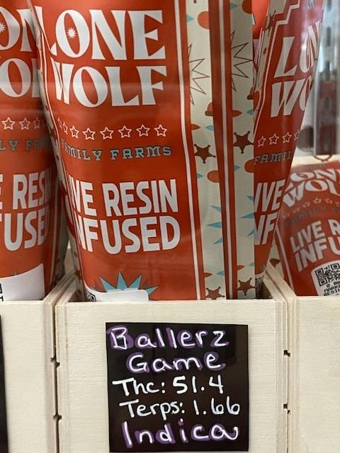 Ballerz Game - Indica Lone Wolf Live Resin Infused 1.5