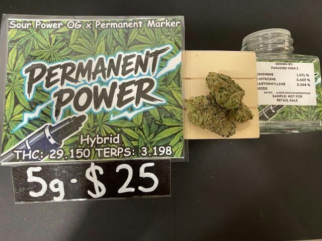 PERMANENT POWER 5 grams flower by Paradise High 5g/$25