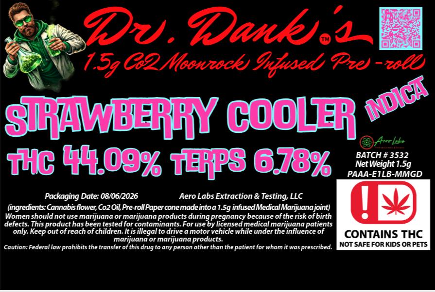 Strawberry Cooler Dr. Dank's 1.5g CO2 Infused Pr 3/$30