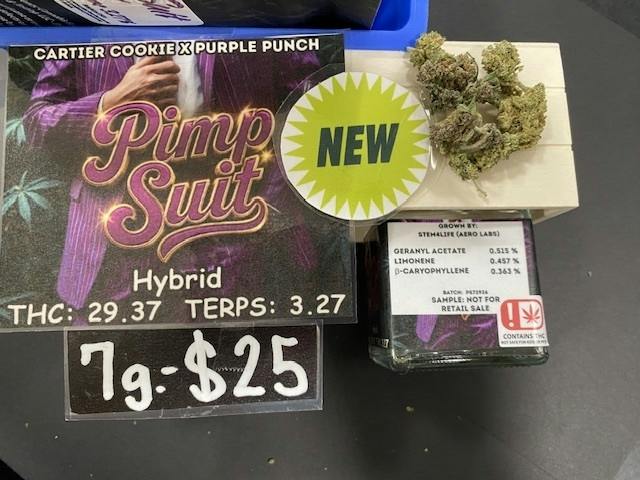 Pimp Suit 7 g Flower by Aero Labs $70 oz