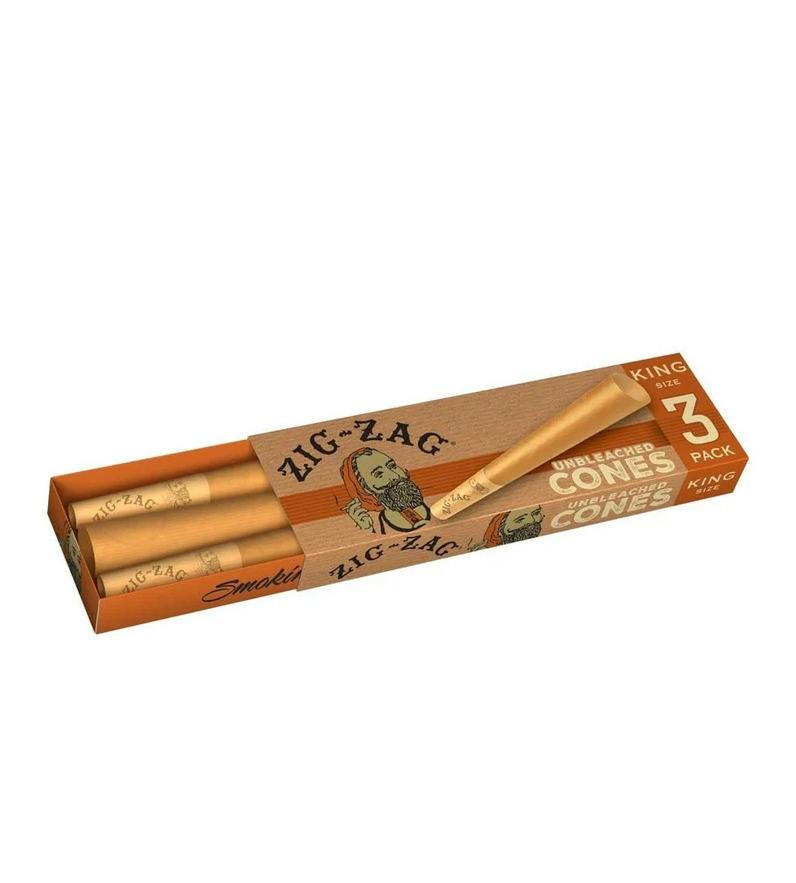 Zig-Zag - King Size Unbleached Cones - 3 Pack
