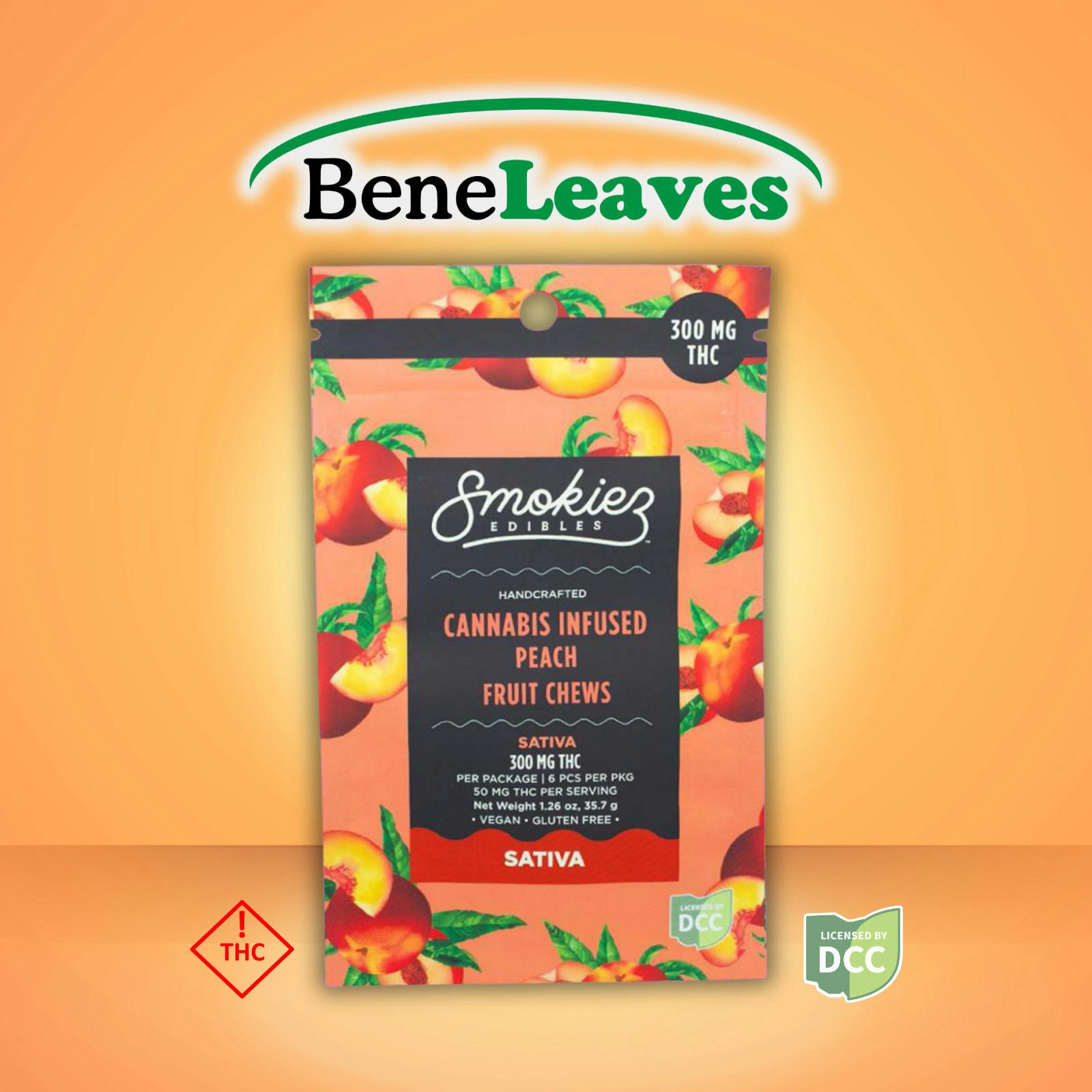 Smokiez - Sweet Peach Gummies - 6ct - 300mg MED
