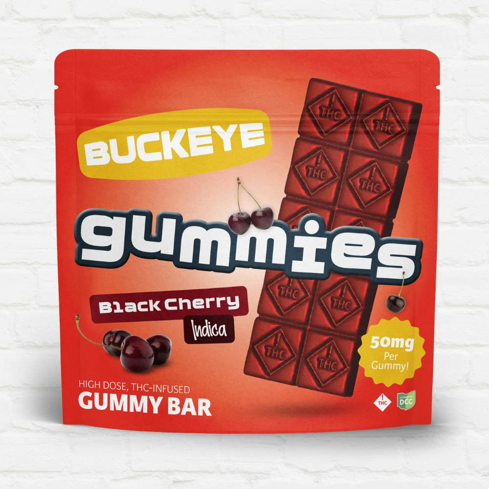 Buckeye Relief - Black Cherry Gummy Bar - 10ct - 500mg MED