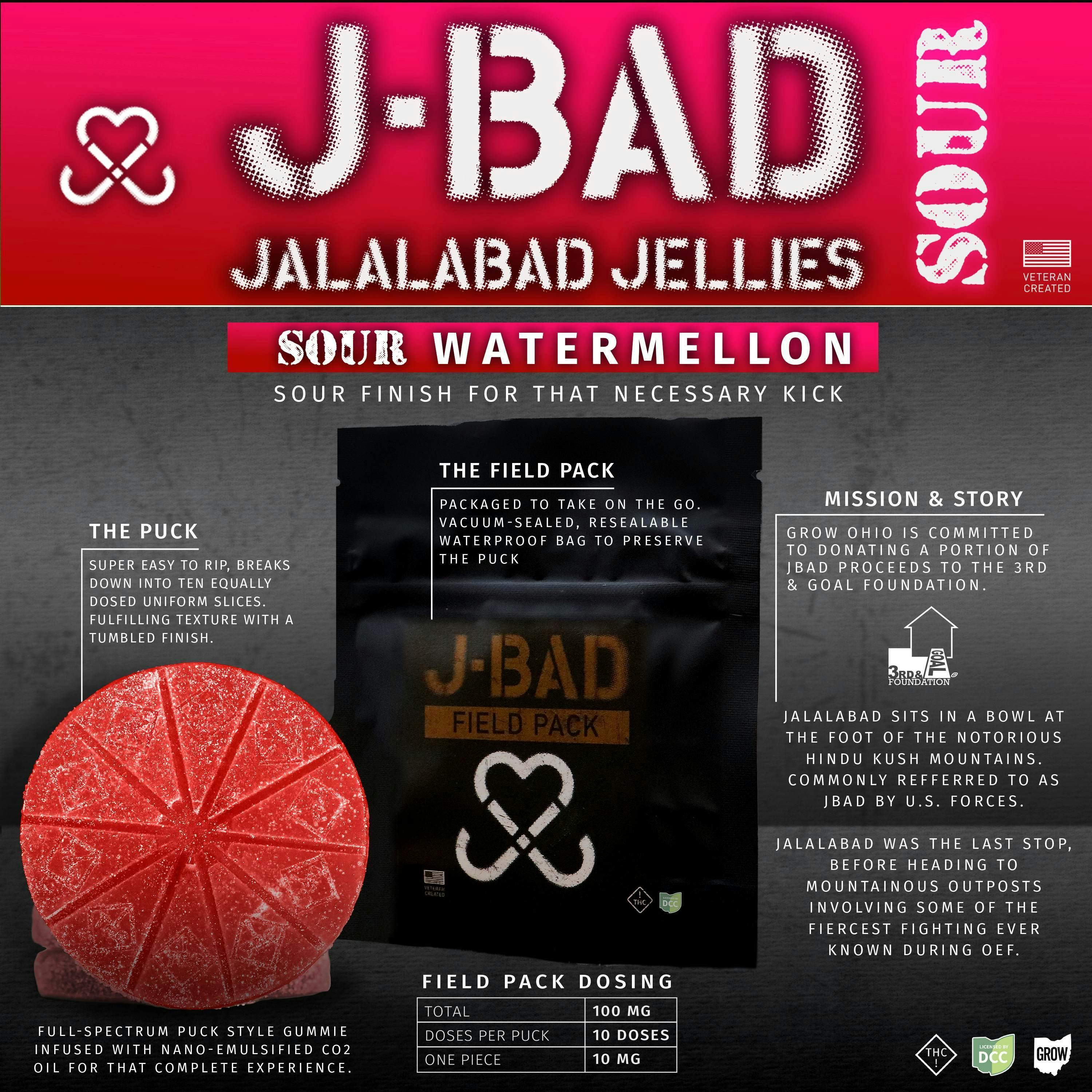 JBAD - Sour Watermelon Field Pack Gummies - 10ct