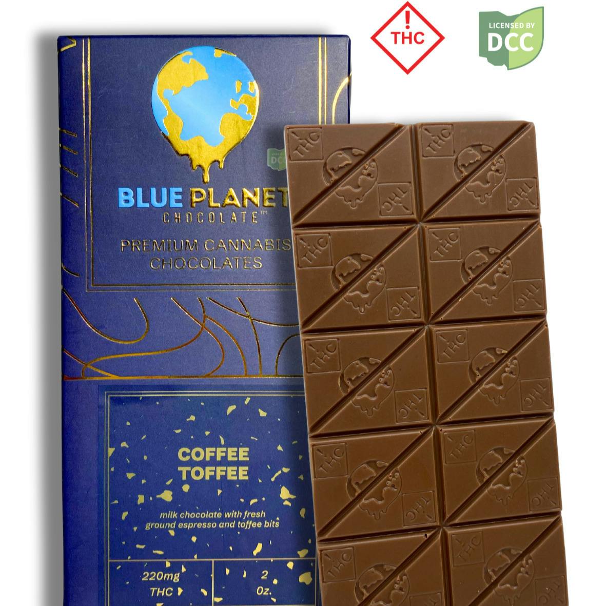 Blue Planet - Coffee Toffee Latte Milk Chocolate Bar - 20ct - 220mg MED