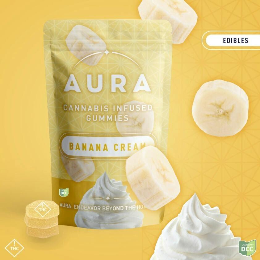 Aura - Banana Cream + CBC Gummies - 24ct - 220mg MED