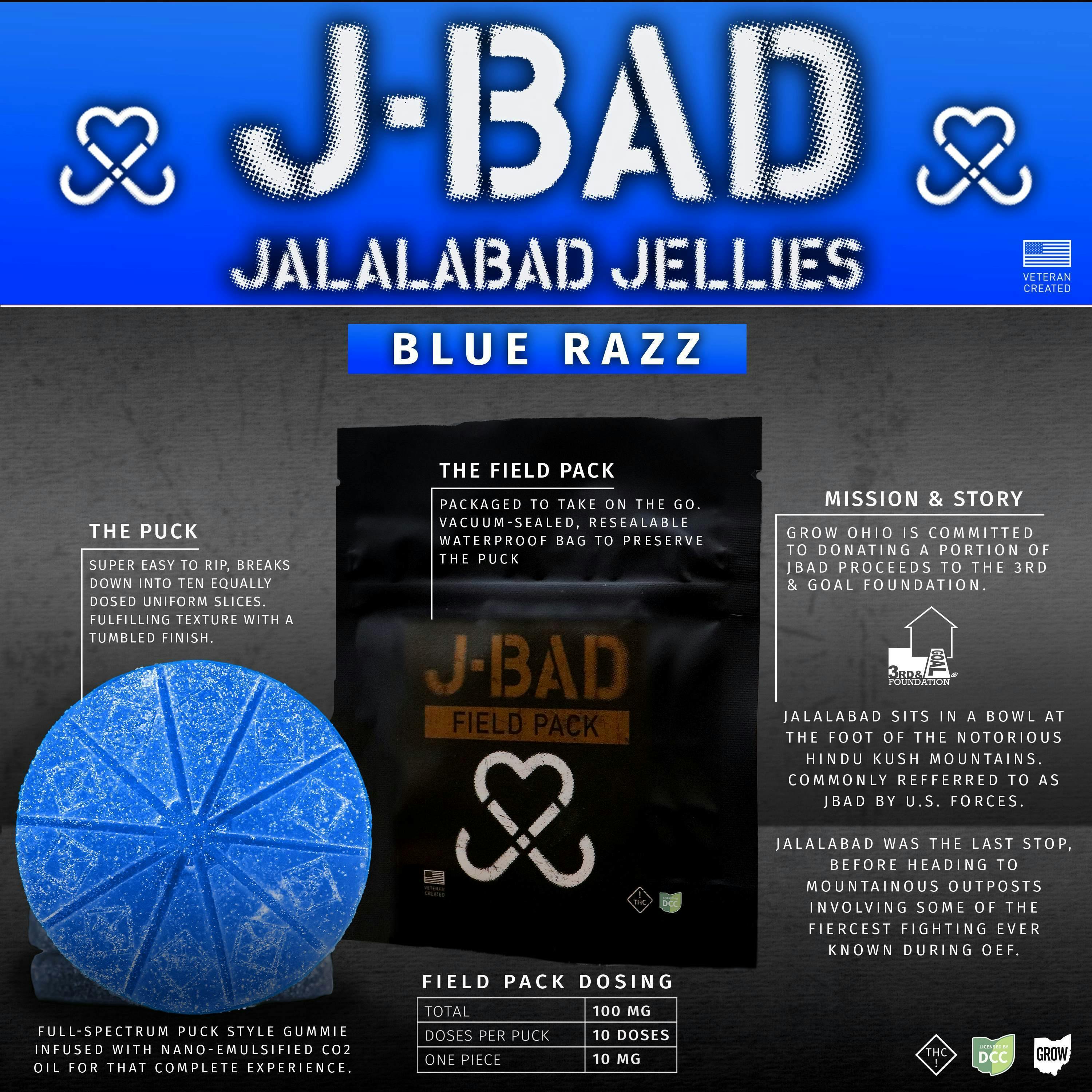 JBAD - Blue Razz Field Pack Gummies - 10ct