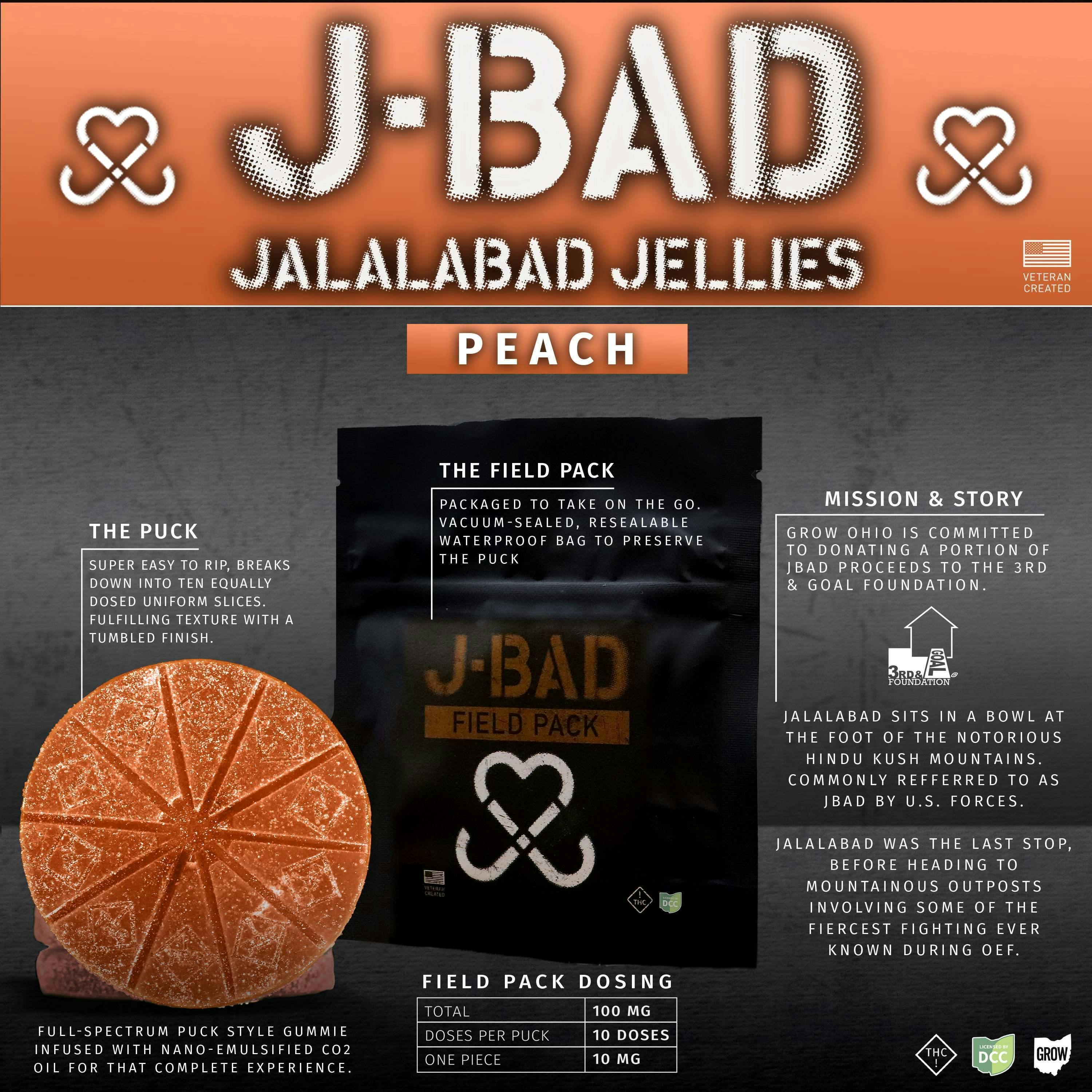 JBAD - Peach Field Pack Gummies - 10ct