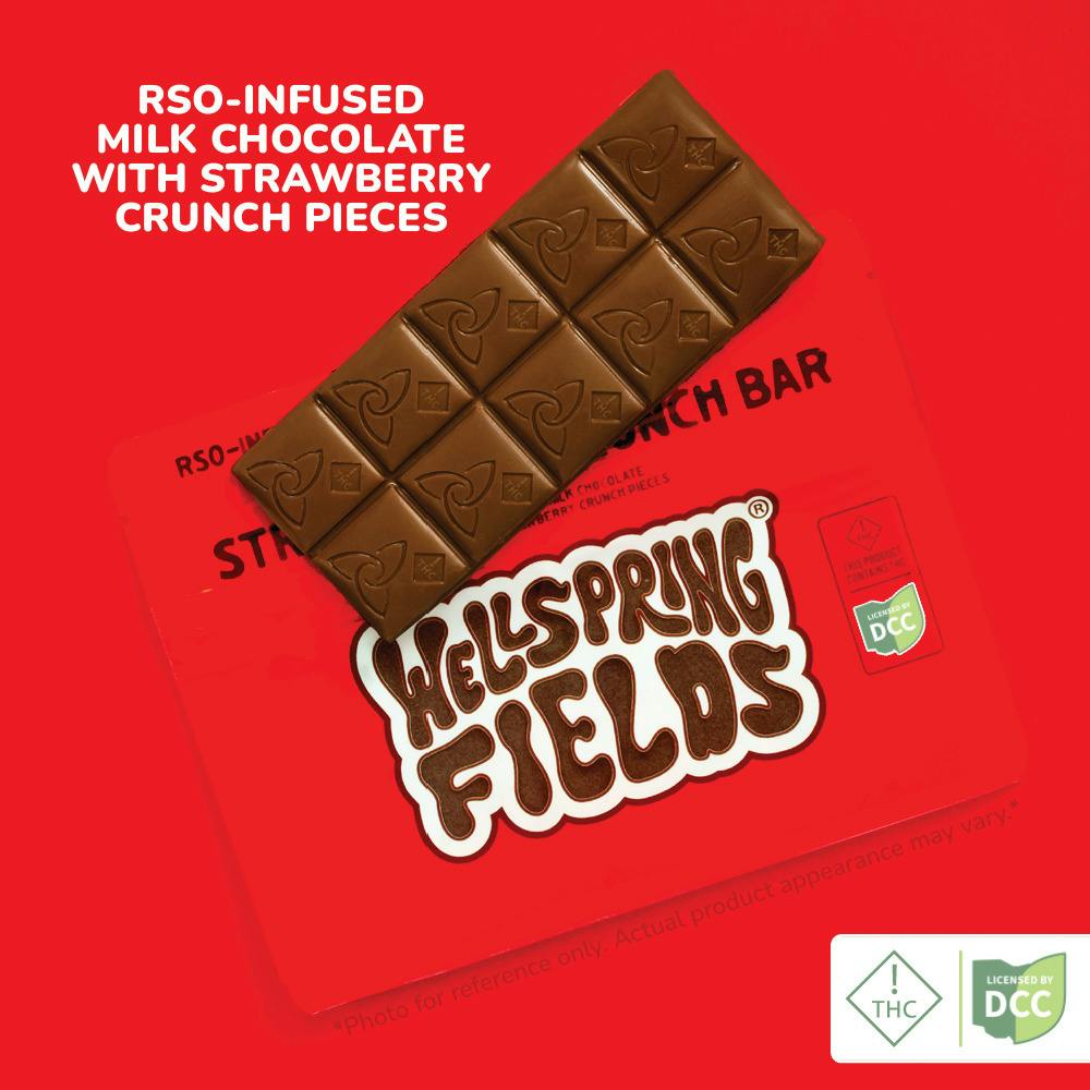 Wellspring Fields - Strawberry Crunch Chocolate Bar - 10ct