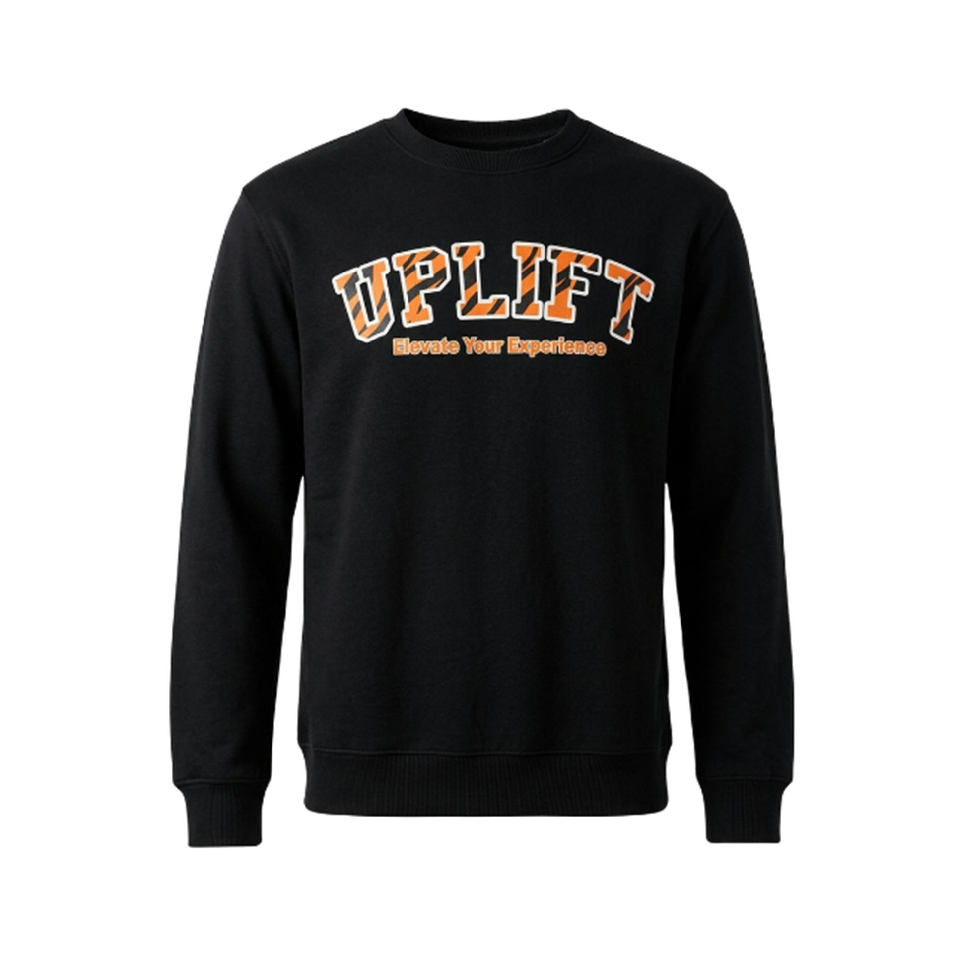 UpLift - Orange & Black Stripe Crewneck Sweatshirt - Black