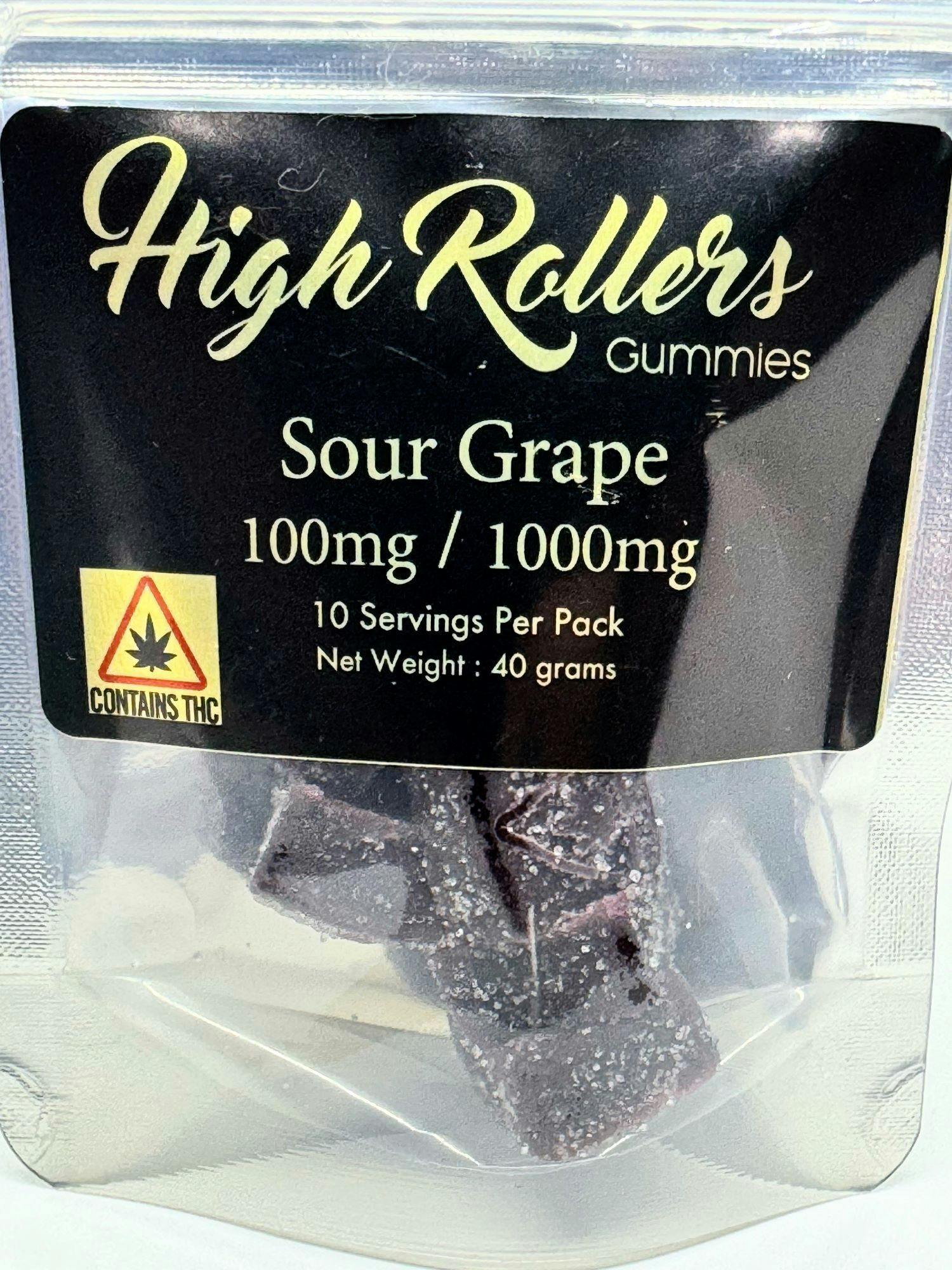 High Rollers - Gummies - 100mg/1000mg - Sour Grape