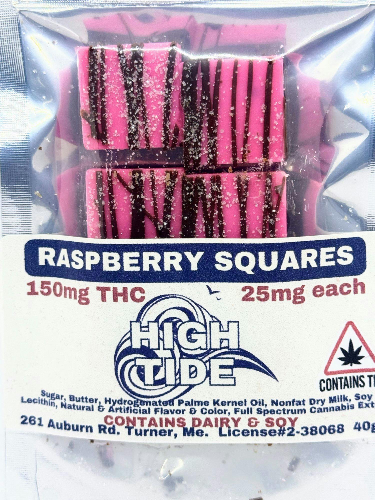 High Tide - Squares - Raspberry Chocolate - 150mg