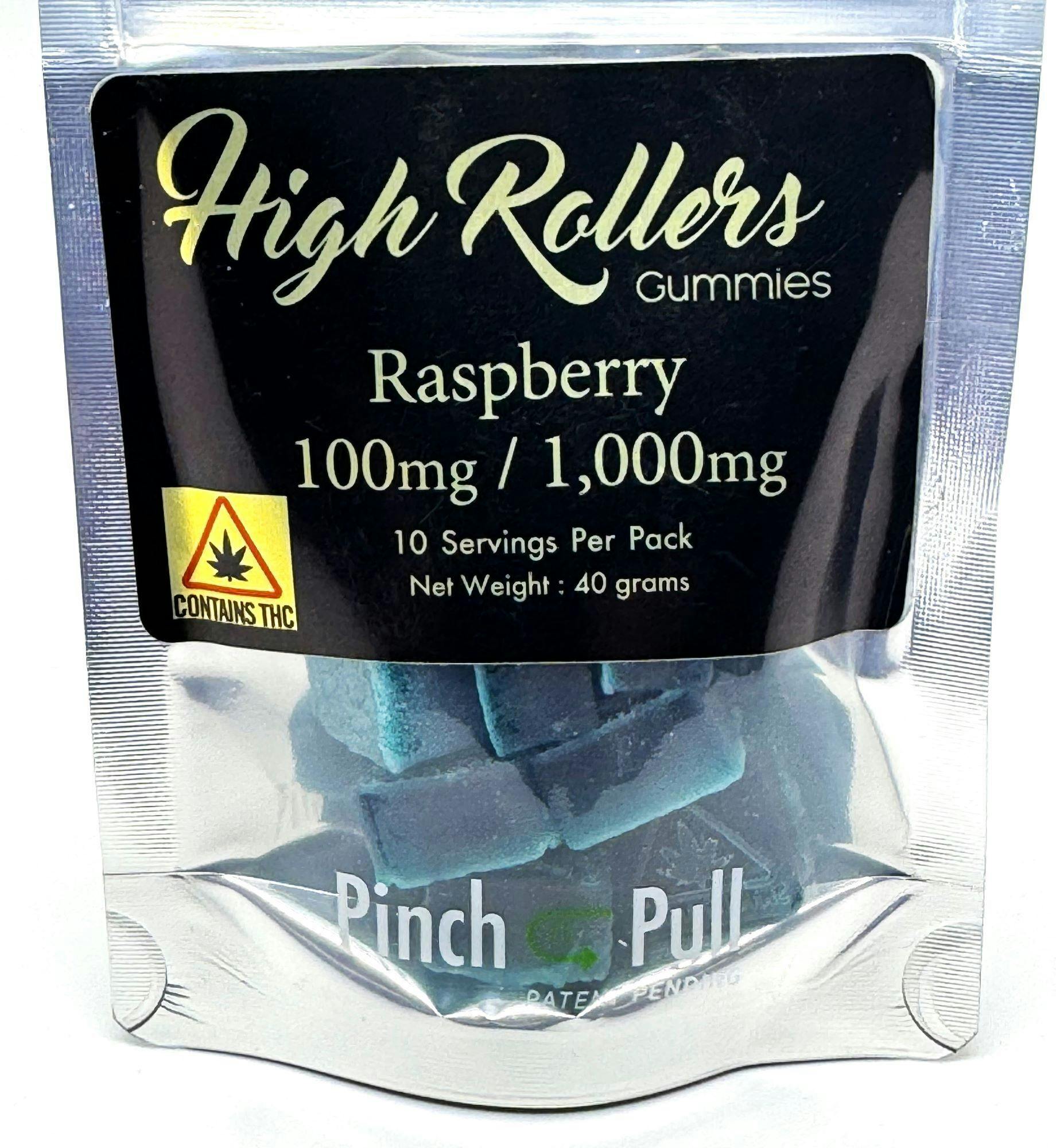 High Rollers - Gummies - 100mg/1000mg - Raspberry