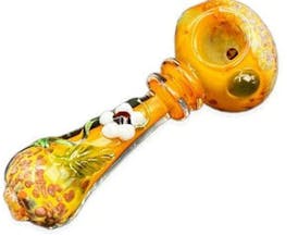 High Rollers - Glass Pipe - 4.5" Flower with Leaf