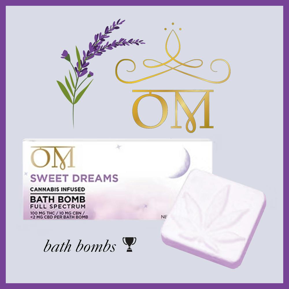 Bath Bomb - Lavender Dreams - Sleep - 50mg THC/10mg CBN | OM - Bath Bomb